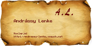 Andrássy Lenke névjegykártya
