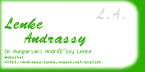 lenke andrassy business card